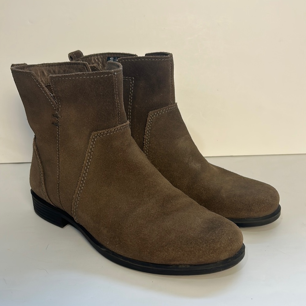 ecco Brown Suede Ankle Booties Women's Size EU 37 US 6-6.5 (see size chart)